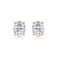 Uovo Moissanite Oval Stud Earrings in Gold-Tone Sterling Silver