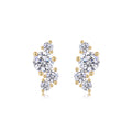 Rivo Moissanite Drop Stud Earrings in Gold-Tone Sterling Silver