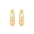 Lacrima Moissanite Teardrop Stud Earrings in Gold-Tone Sterling Silver
