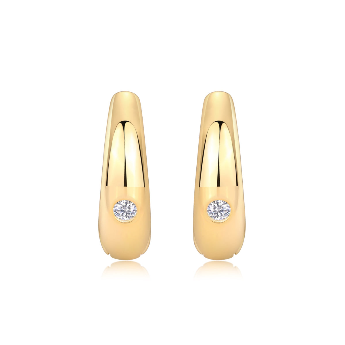 Lacrima Moissanite Teardrop Stud Earrings in Gold-Tone Sterling Silver