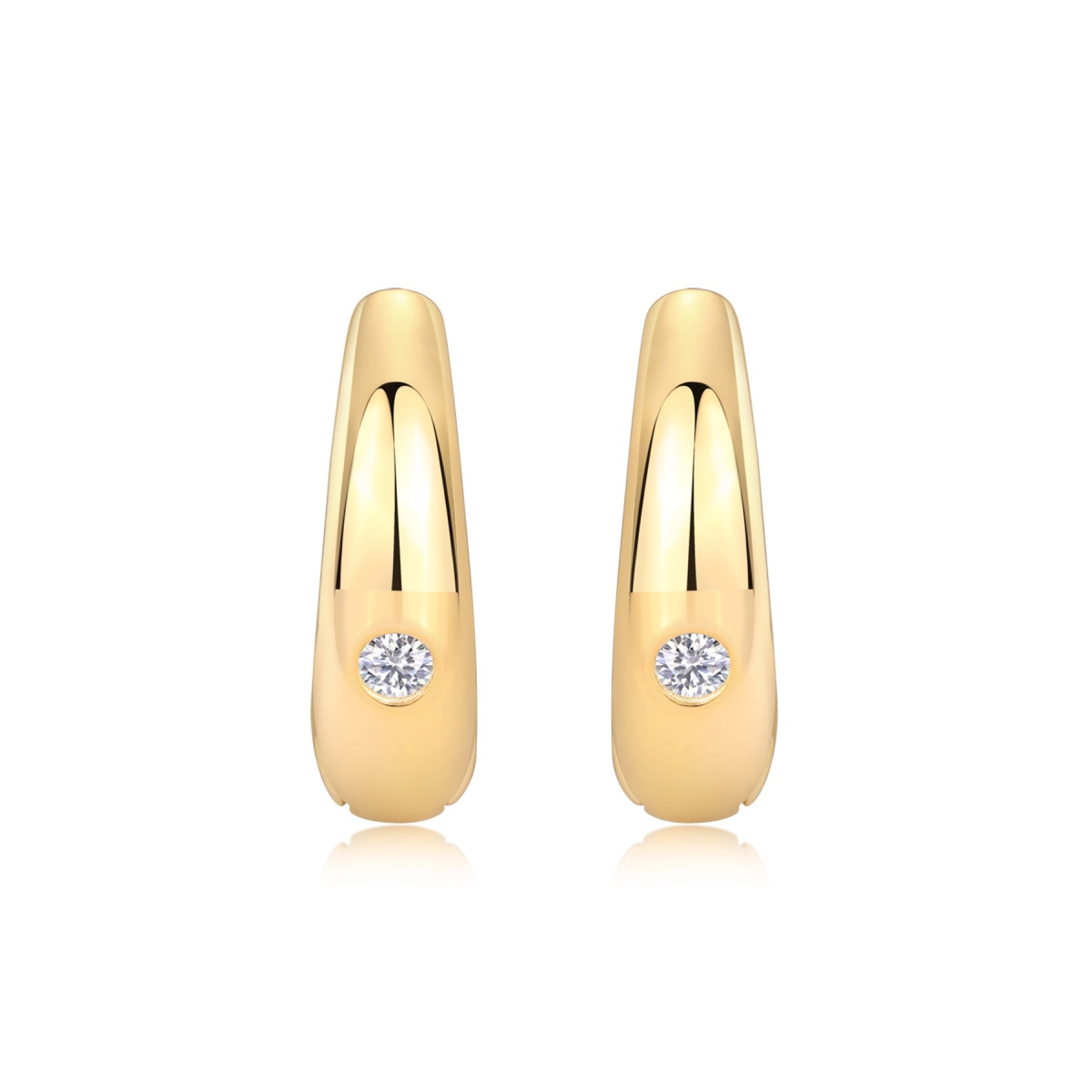 Lacrima Moissanite Teardrop Stud Earrings in Gold-Tone Sterling Silver
