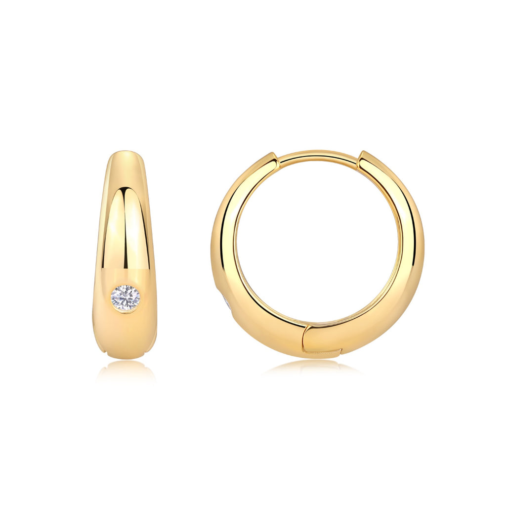 Lacrima Moissanite Teardrop Stud Earrings in Gold-Tone Sterling Silver