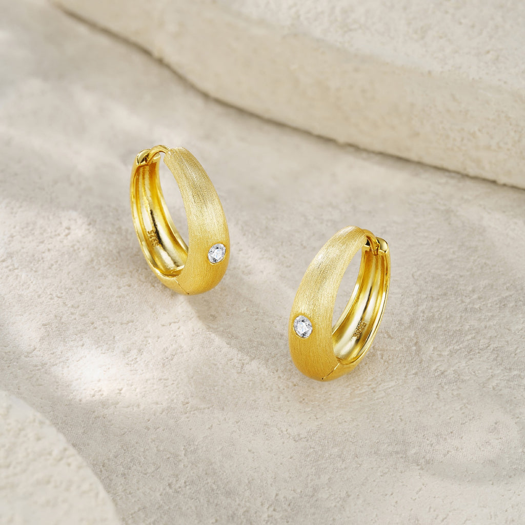 Lacrima Moissanite Teardrop Stud Earrings in Gold-Tone Sterling Silver