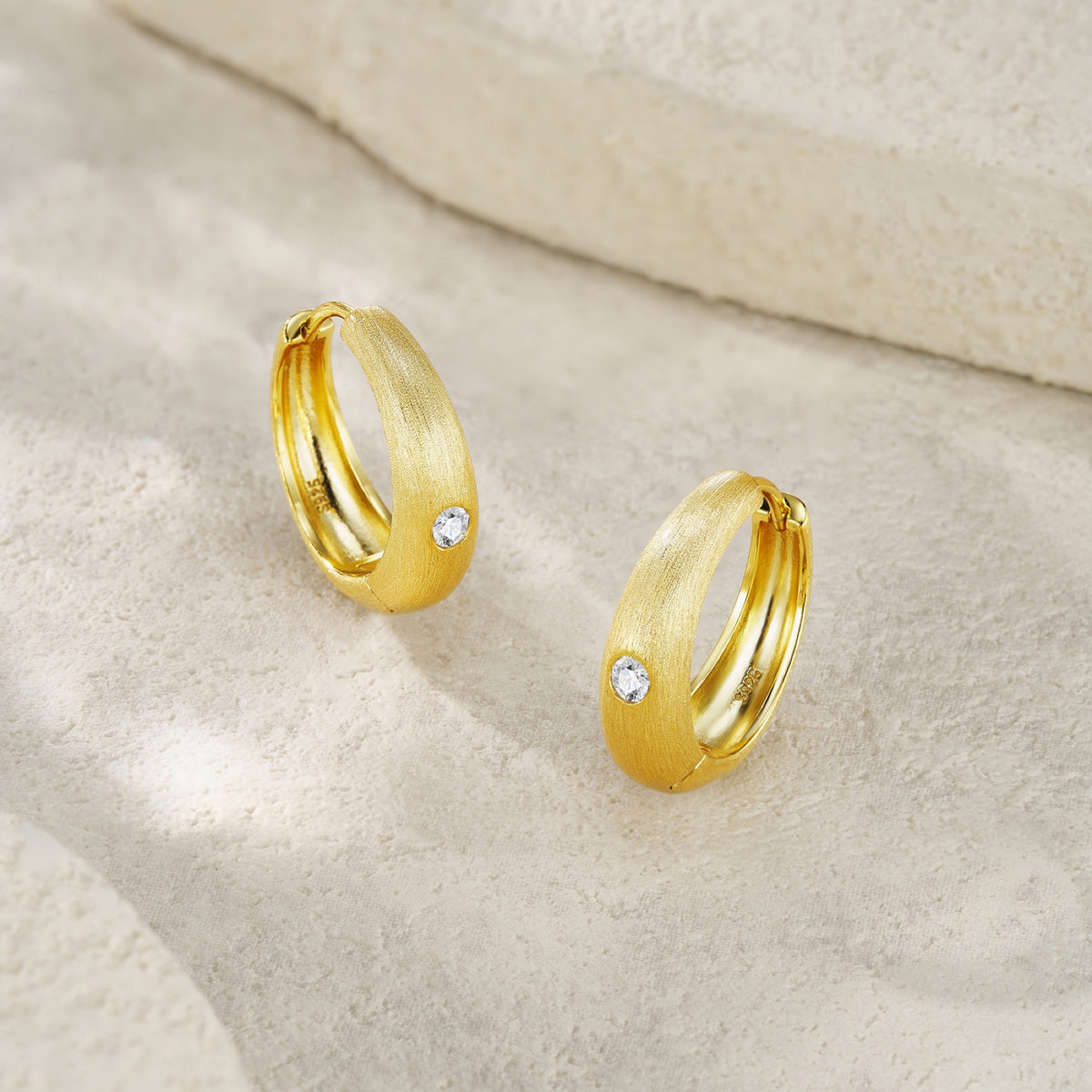 Lacrima Moissanite Teardrop Stud Earrings in Gold-Tone Sterling Silver