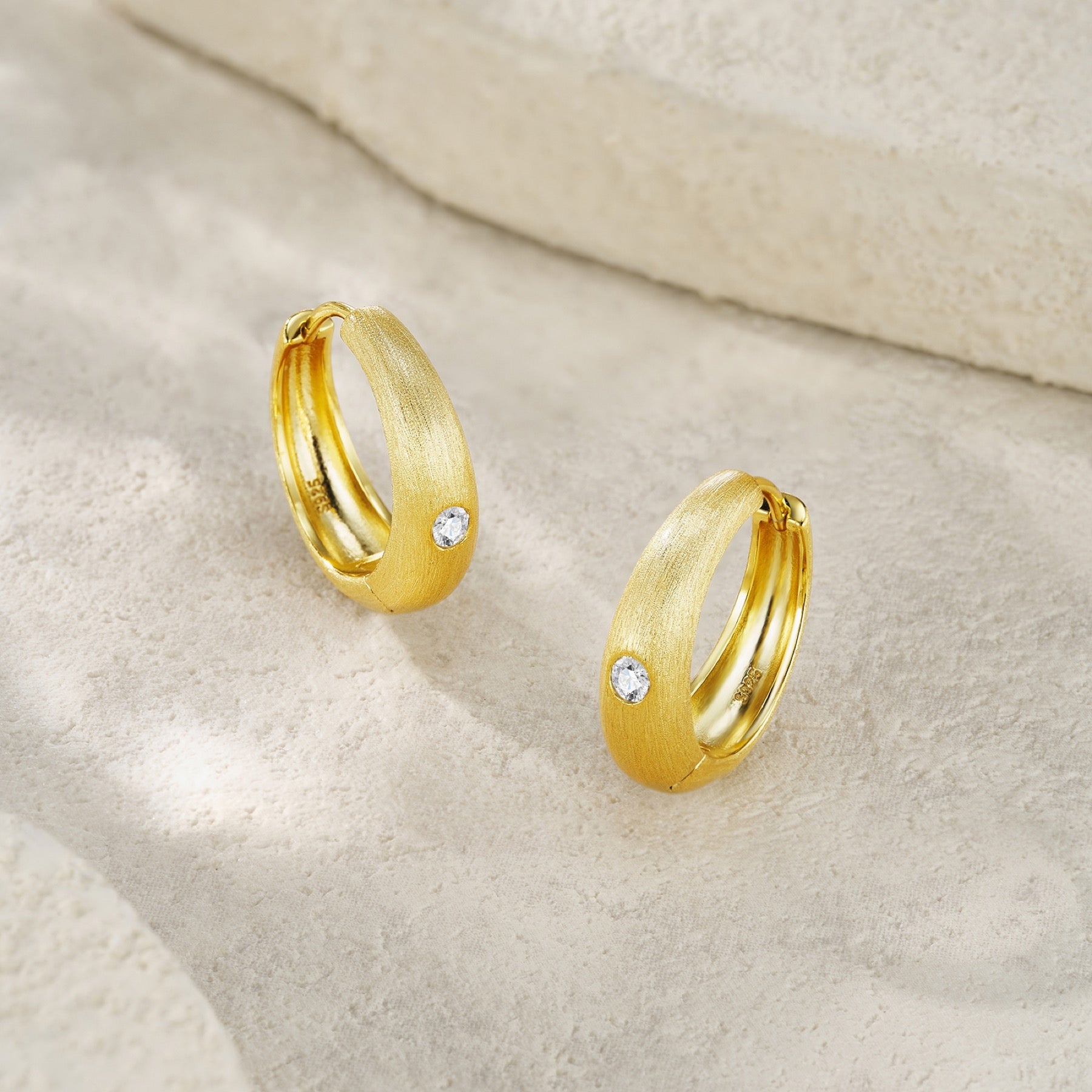 Lacrima Moissanite Teardrop Stud Earrings in Gold-Tone Sterling Silver