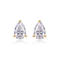 Foglia Moissanite Pear Stud Earrings in Gold-Tone Sterling Silver