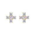 Croce Moissanite Cross Stud Earrings in Gold-Tone Sterling Silver