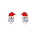 Noel Moissanite Santa Hat Drop Earrings in Gold-Tone Sterling Silver