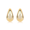 Cometa Moissanite Teardrop Stud Earrings in Gold-Tone Sterling Silver