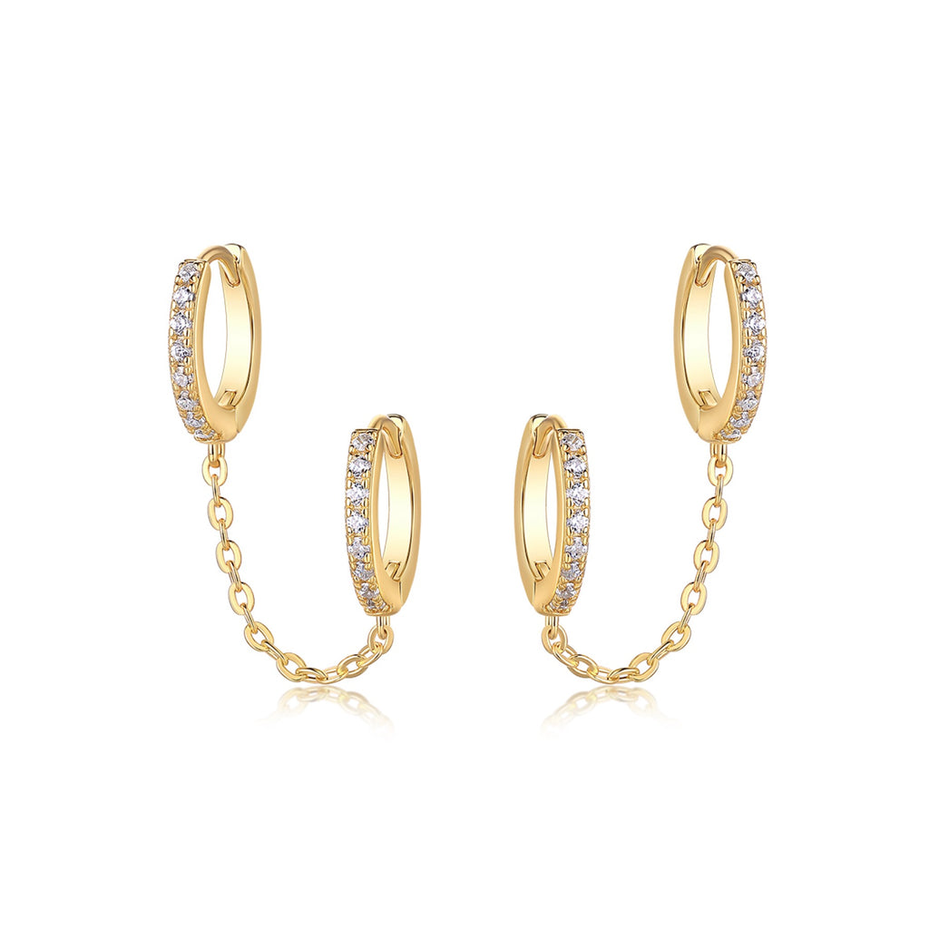 Manchette Moissanite Ear Cuff Earrings in Gold-Tone Sterling Silver