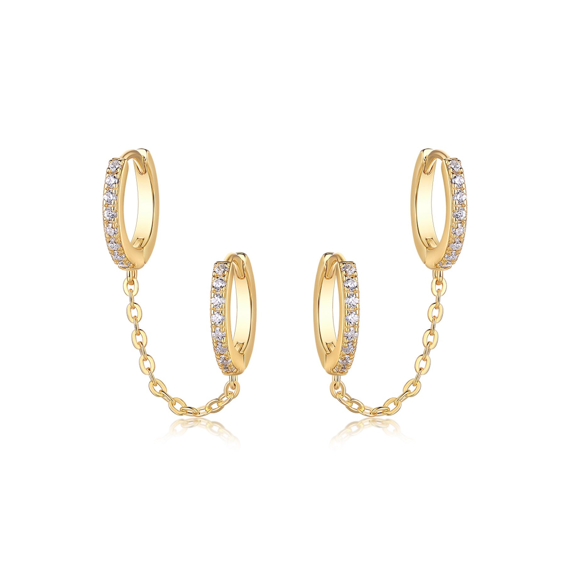 Manchette Moissanite Ear Cuff Earrings in Gold-Tone Sterling Silver