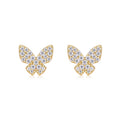 Ala Moissanite Butterfly Stud Earrings in Gold-Tone Sterling Silver
