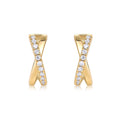 Incrocio Moissanite Huggie Hoop Earrings in Gold-Tone Sterling Silver