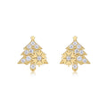 Abete Moissanite Christmas Tree Stud Earrings in Gold-Tone Sterling Silver