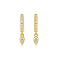 Punta Moissanite Drop Huggie Hoop Earrings in Gold-Tone Sterling Silver