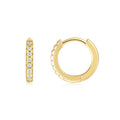 Cerchio Moissanite Huggie Hoop Earrings in Gold-Tone Sterling Silver