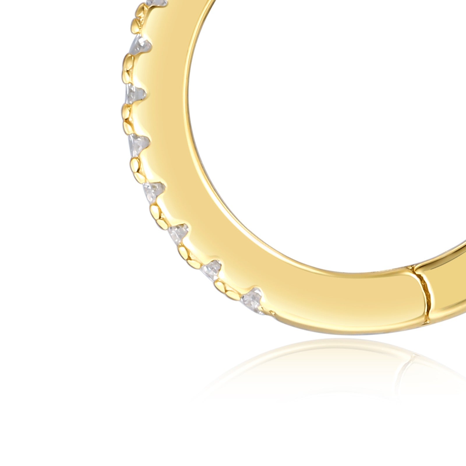 Orbita Moissanite Huggie Hoop Earrings in Gold-Tone Sterling Silver — detail