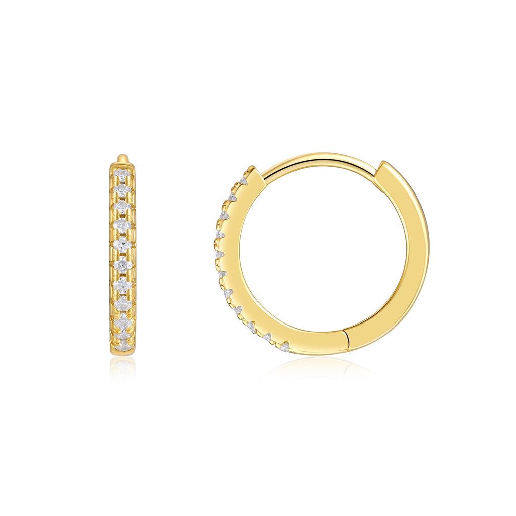 Luce Moissanite Huggie Hoop Earrings in Gold-Tone Sterling Silver