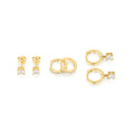 Insieme Moissanite Huggie Hoop Set Earrings in Gold-Tone Sterling Silver