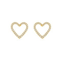 Amore Moissanite Heart Stud Earrings in Gold-Tone Sterling Silver