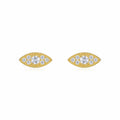 Occhio Moissanite Stud Earrings in Gold-Tone Sterling Silver