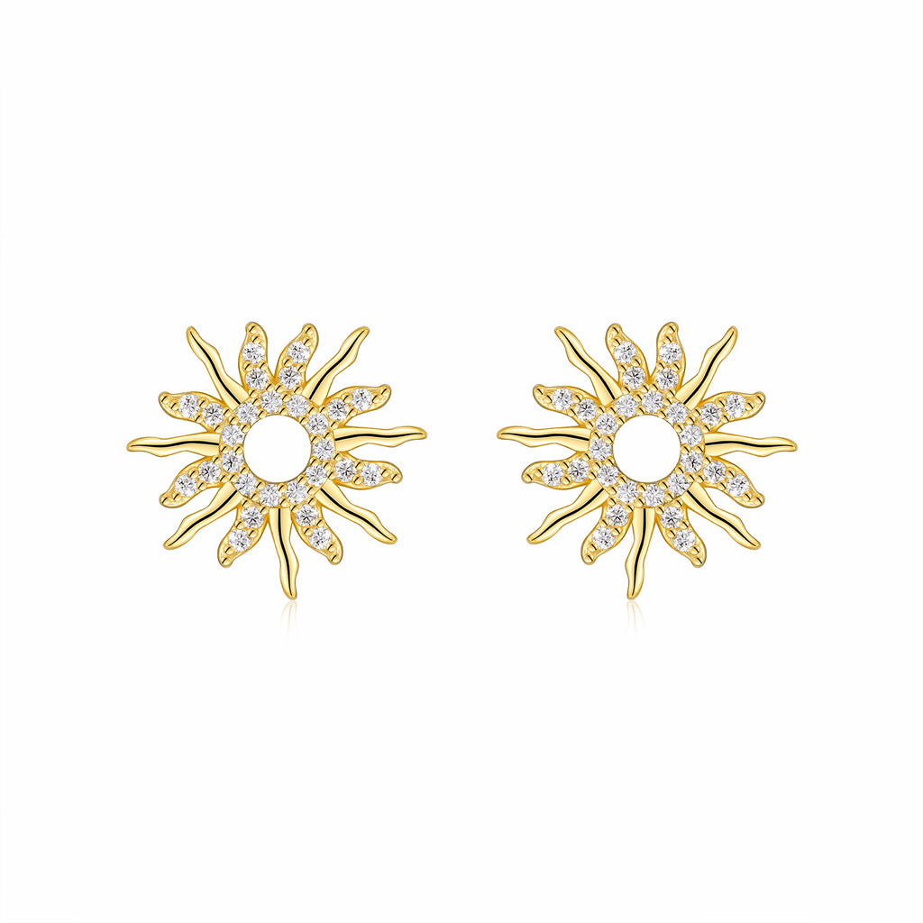 Raggio Moissanite Star Stud Earrings in Gold-Tone Sterling Silver