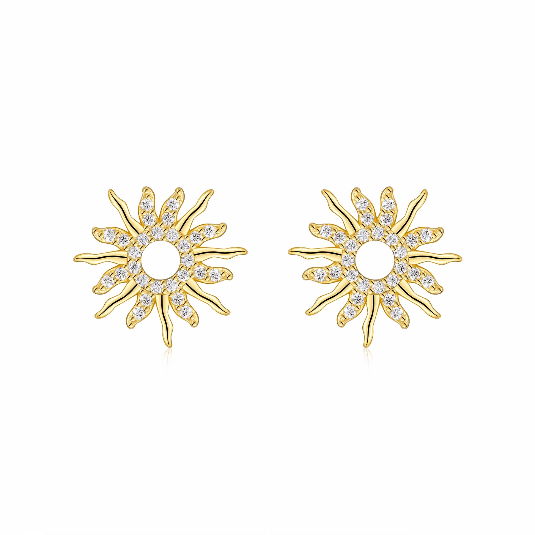 Raggio Moissanite Star Stud Earrings in Gold-Tone Sterling Silver