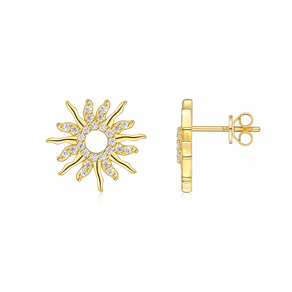 Raggio Moissanite Star Stud Earrings in Gold-Tone Sterling Silver