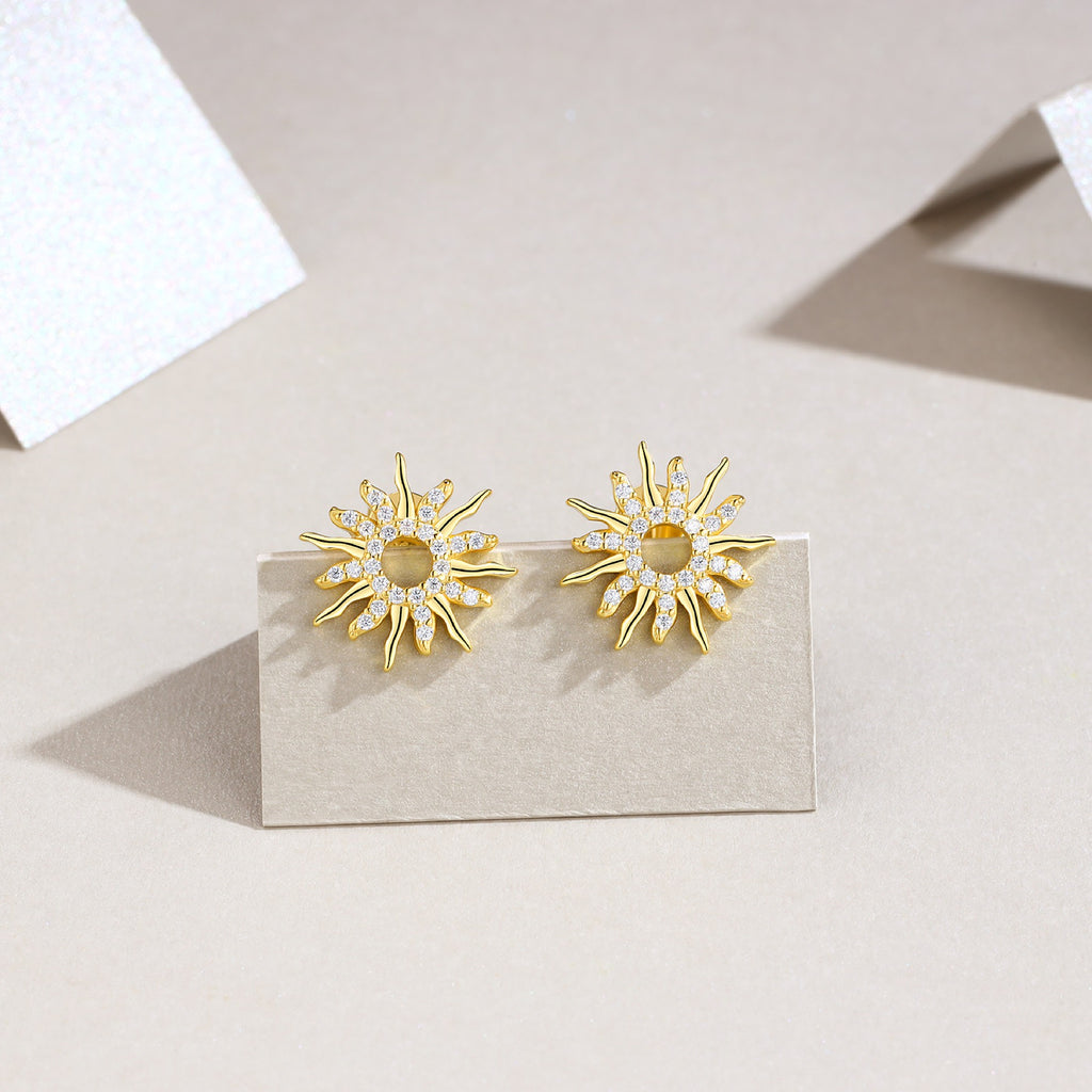 Raggio Moissanite Star Stud Earrings in Gold-Tone Sterling Silver