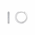Rima Moissanite Huggie Hoop Earrings in Sterling Silver