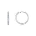 Solco Moissanite Huggie Hoop Earrings in Sterling Silver