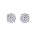 Radiale Moissanite Halo Stud Earrings in Sterling Silver