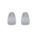Cupola Moissanite Half-Hoop Stud Earrings in Sterling Silver