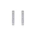 Arco Moissanite Huggie Hoop Earrings in Sterling Silver