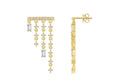 Frangia Moissanite Cross Fringe Drop Earrings in Gold-Tone Sterling Silver