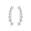 Salita Moissanite Ear Climber Earrings in Sterling Silver
