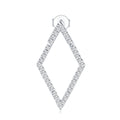 Aquilone Moissanite Rhombus Hoop Earrings in Sterling Silver