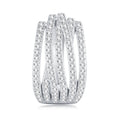 Fascia Moissanite Huggie Hoop Earrings in Sterling Silver
