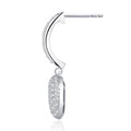 Pendente Moissanite Heart Drop Earrings in Sterling Silver