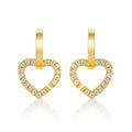 Amorino Moissanite Heart Drop Earrings in Gold-Tone Sterling Silver