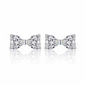 Fiocchetto Moissanite Bow Stud Earrings in Sterling Silver