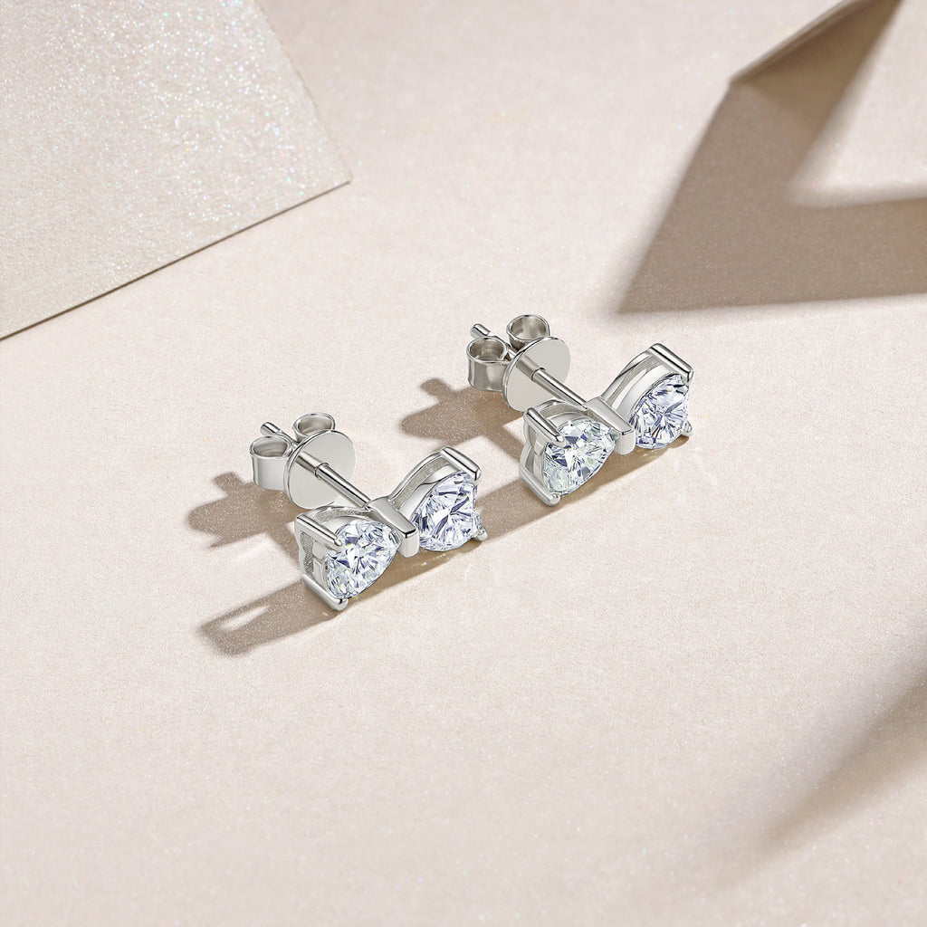 Fiocchetto Moissanite Bow Stud Earrings in Sterling Silver