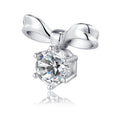 Nastro Moissanite Bow Stud Earrings in Sterling Silver