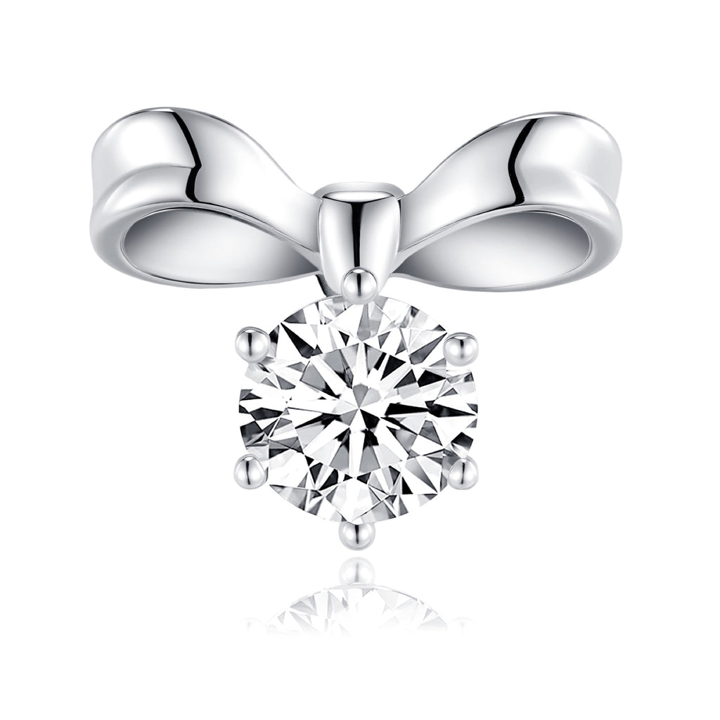 Nastro Moissanite Bow Stud Earrings in Sterling Silver