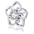 Plumeria Moissanite Flower Stud Earrings in Sterling Silver