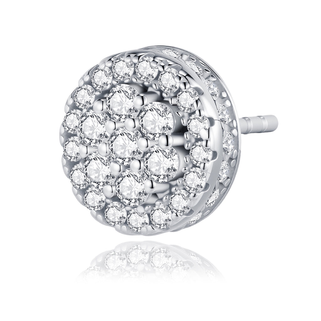 Cupolino Moissanite Cluster Stud Earrings in Sterling Silver