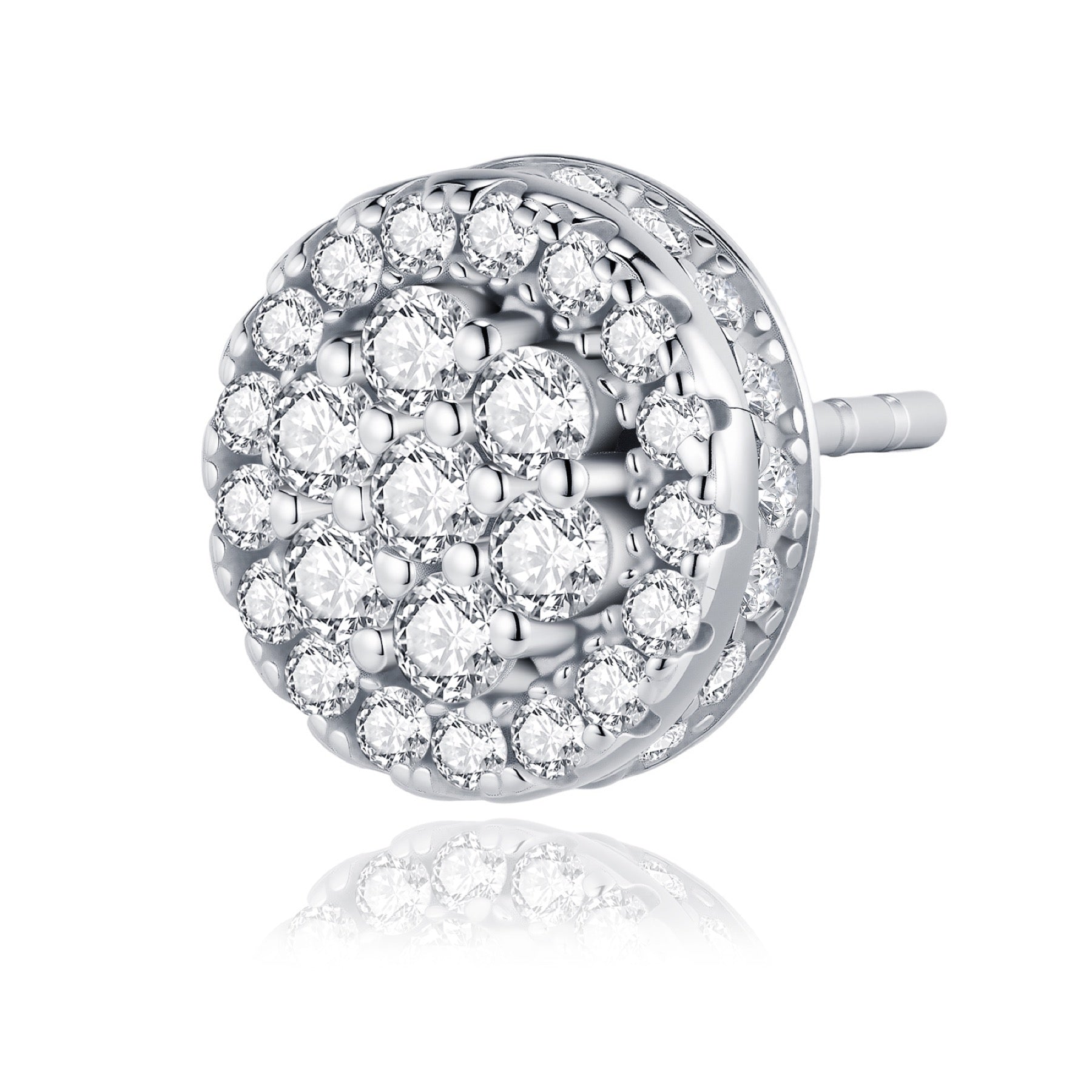 Cupolino Moissanite Cluster Stud Earrings in Sterling Silver