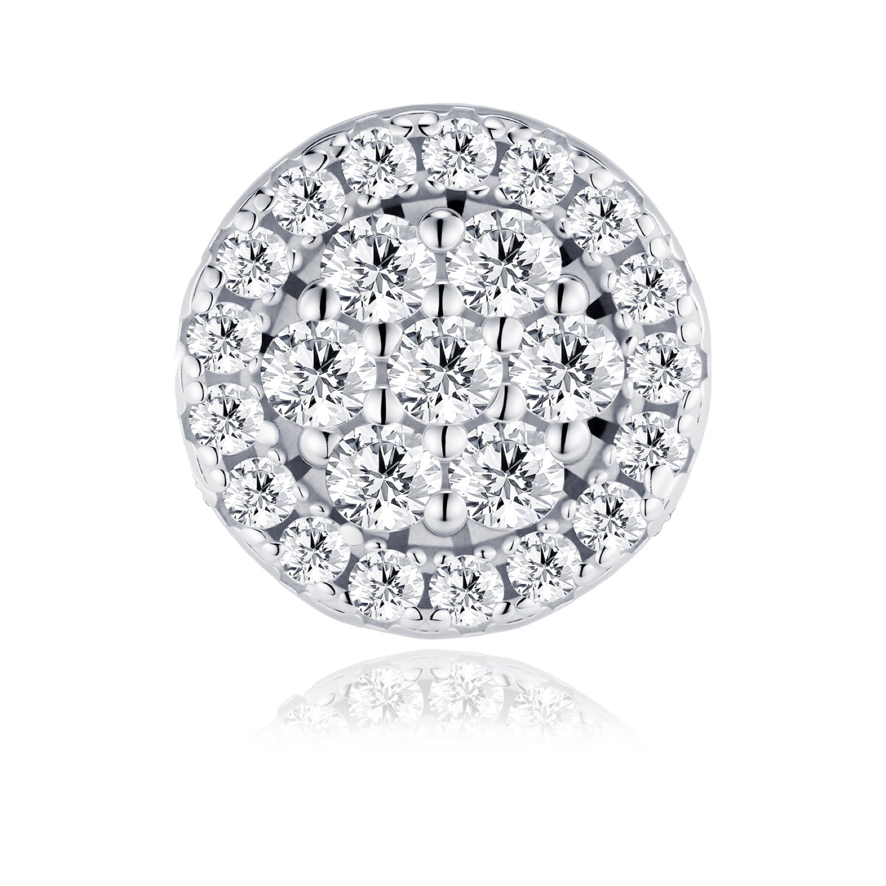 Cupolino Moissanite Cluster Stud Earrings in Sterling Silver