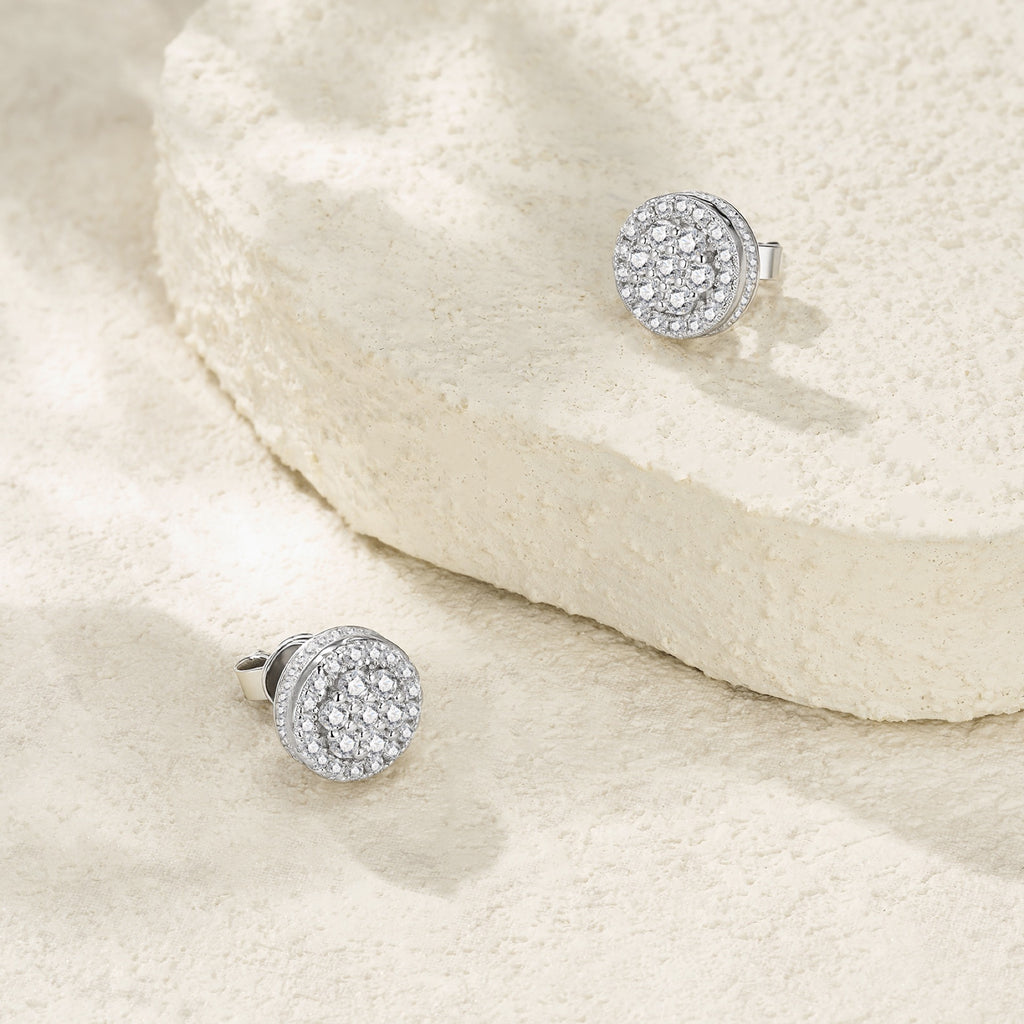 Cupolino Moissanite Cluster Stud Earrings in Sterling Silver