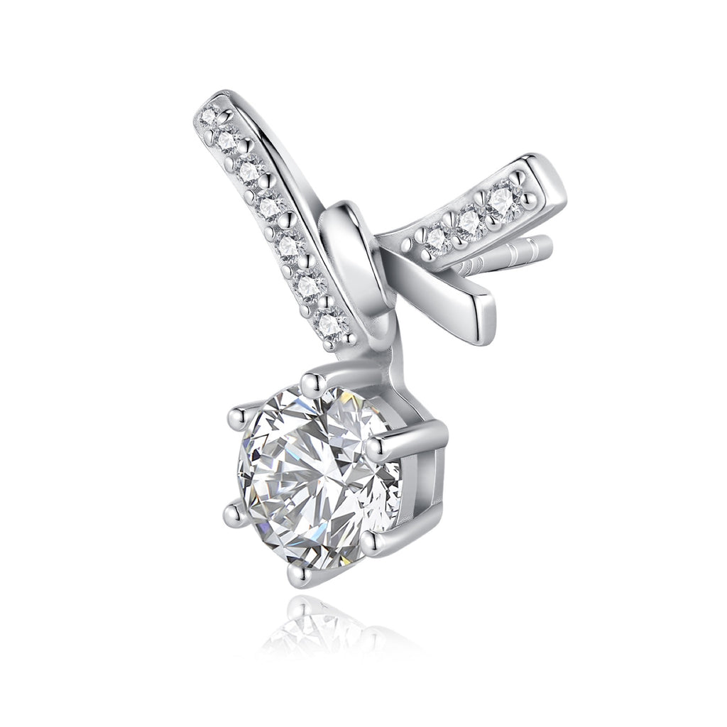 Twistlet Moissanite Drop Stud Earrings in Sterling Silver